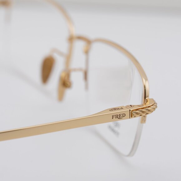 Fred FG50024U 030 Rectangle 55mm Eyeglasses - Gold - Picture 9 of 10